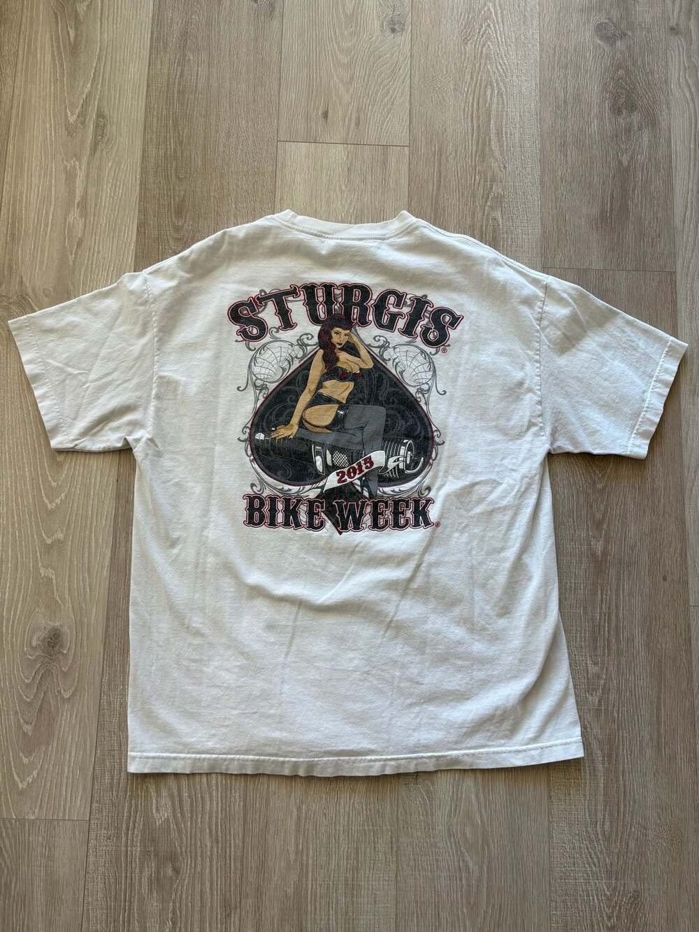 Sturgis Bike Week 2015 Pinup Girl Spade Graphic T-Shirt XL